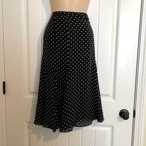 Jones New York Polka Dot Flounce Midi Skirt